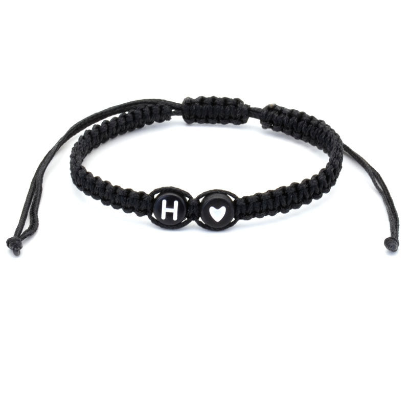 English Letters Love Heart Woven Friendship Bracelets