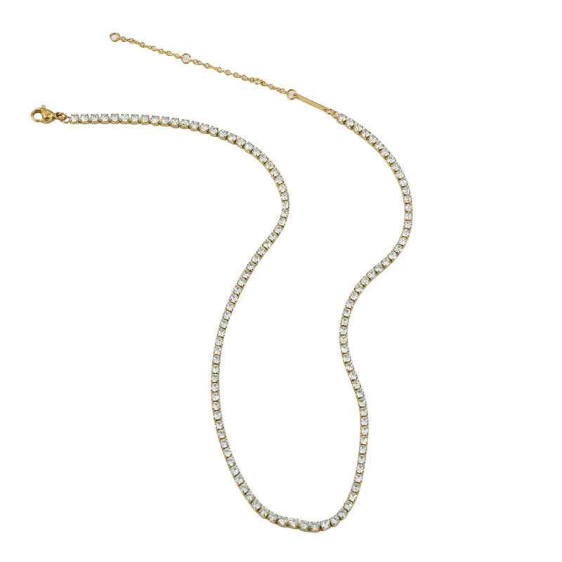 Micro Inlaid Zircon Titanium Steel No Fading Necklaces