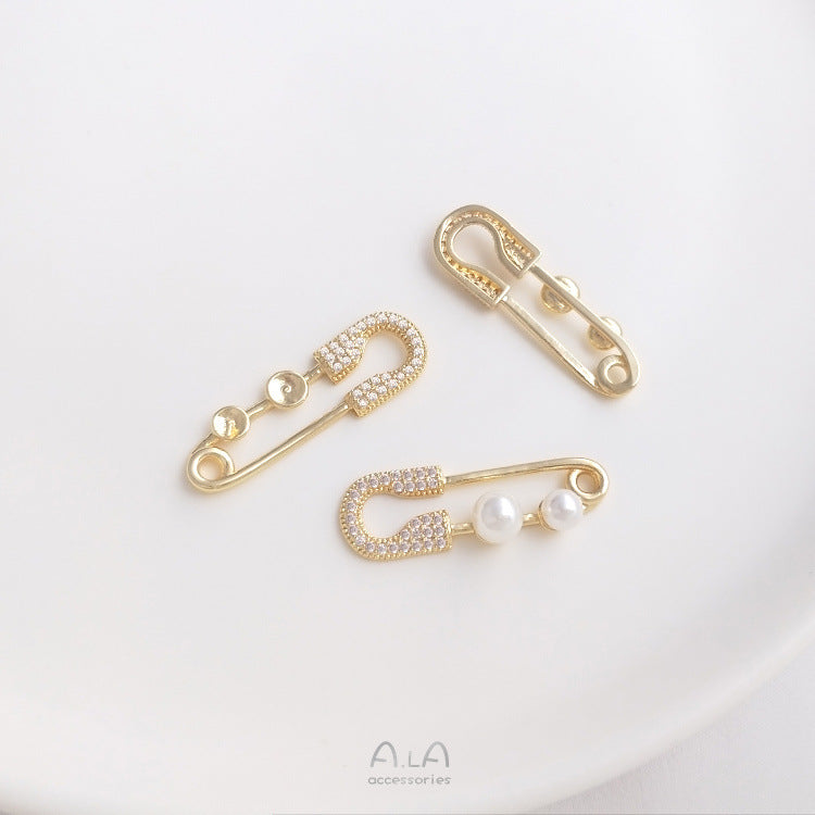 Inlaid Zircon Gold-plated Color Retention Pearl Pendants