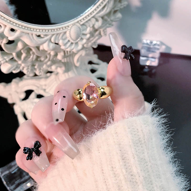 Women's Gold Pink Diamond Open For Niche Rings