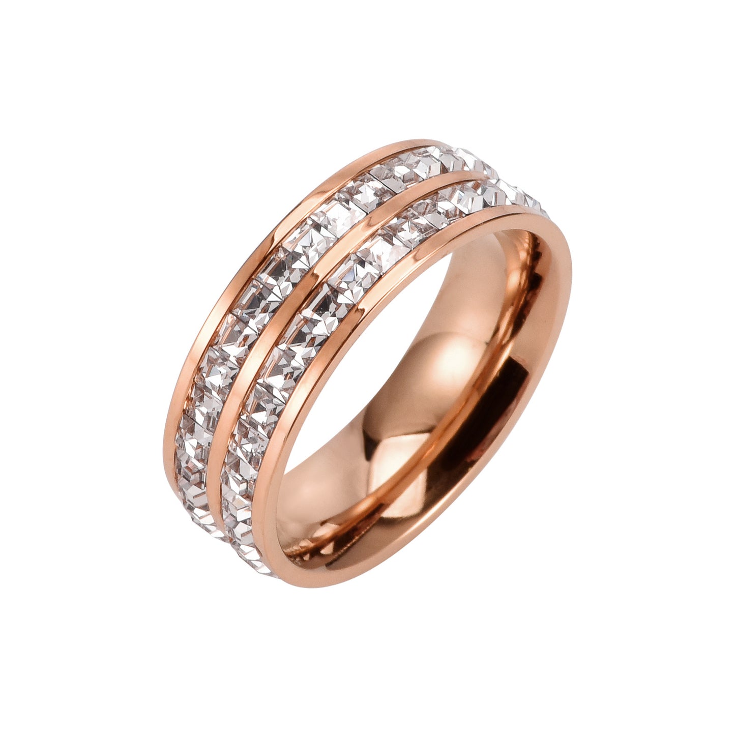 Korean Style Stainless Steel Cold Rose Gold Starry Rings