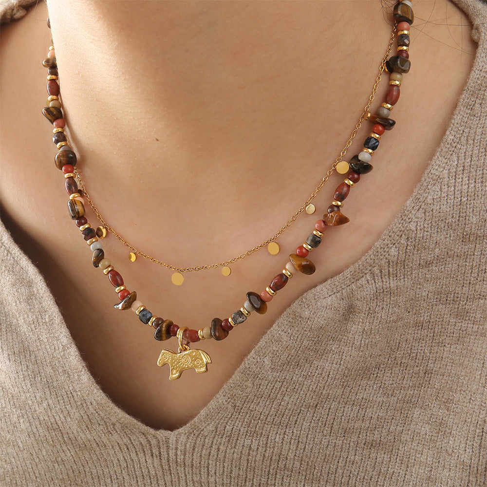 Women's High Texture Twin Ornament Minority Simple Necklaces