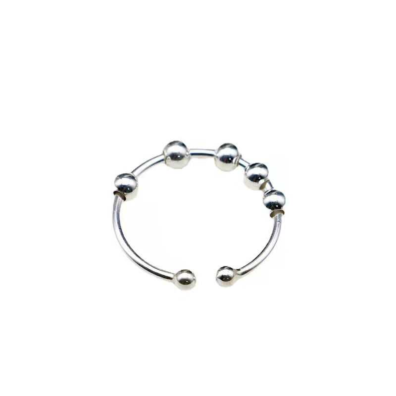 Shining Sand Beads Anxiety Personality Fashion Ornament Rotating Simple Rings
