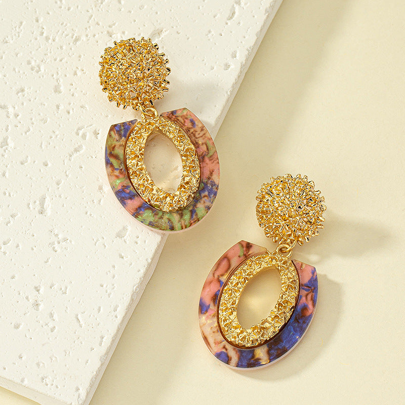 Vintage Court Style Acetate Acrylic Female Niche High Sense Earrings