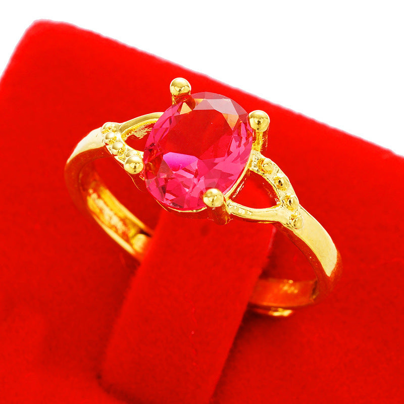 Women's Imitation Diamond Colored Gemstone No Color Rings