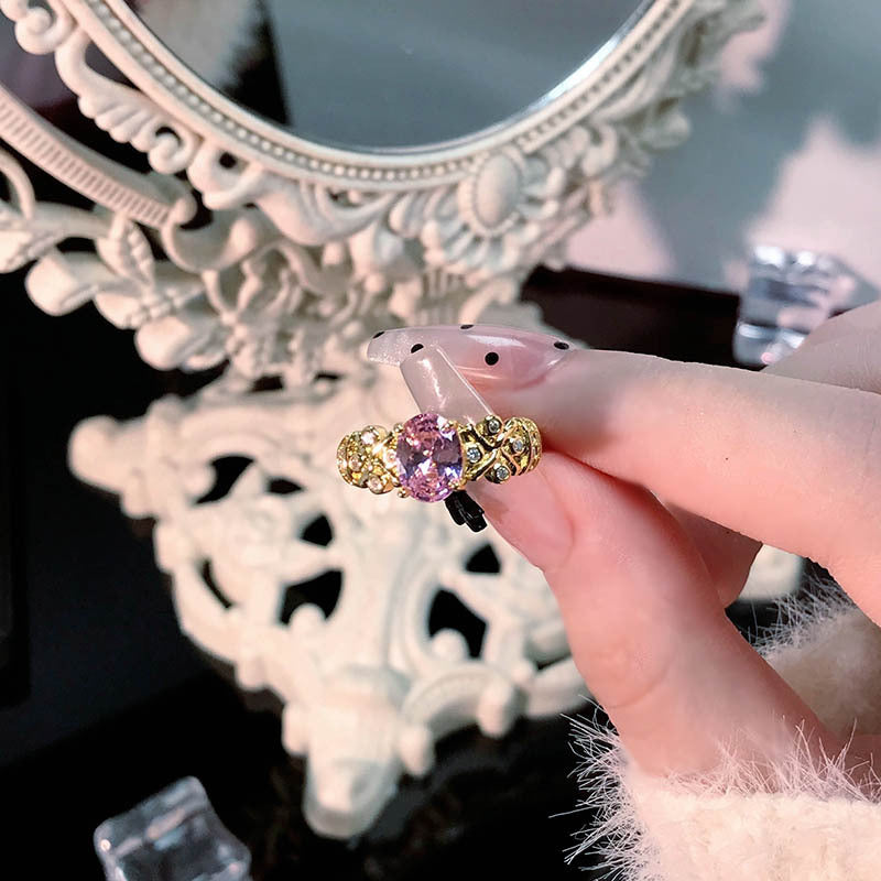 Women's Gold Pink Diamond Open For Niche Rings