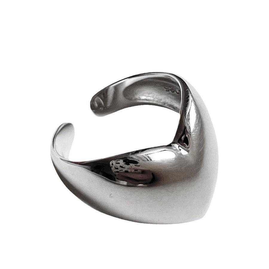 Glossy Love Heart-shaped Female Korean Chic Unique Peach Heart Rings