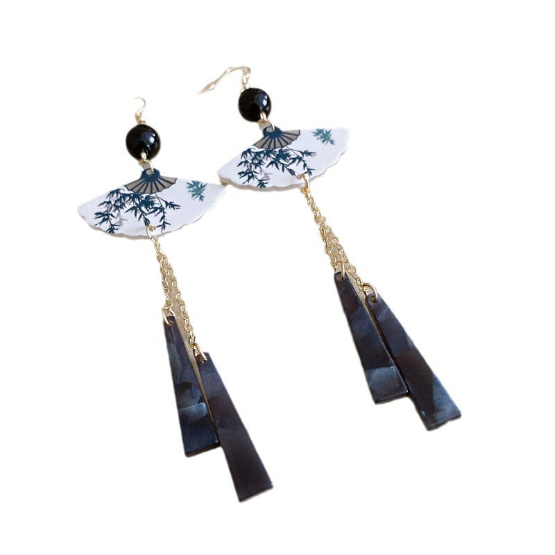 Women's Chinese Style Series Fan Han Clothing Earrings