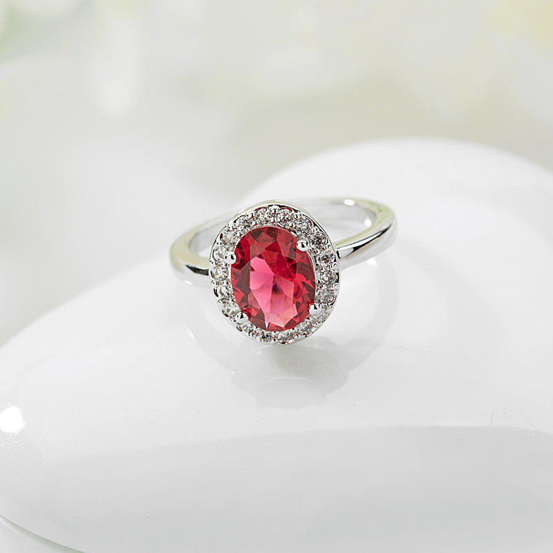 Artificial Pink Tourmaline Female Live Broadcast Rings
