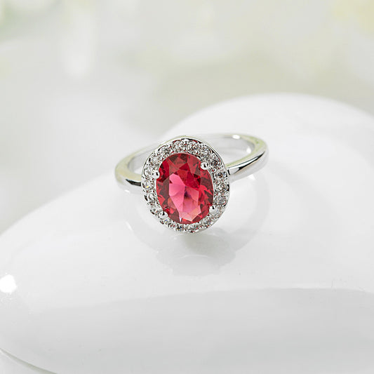 Artificial Pink Tourmaline Female Live Broadcast Rings