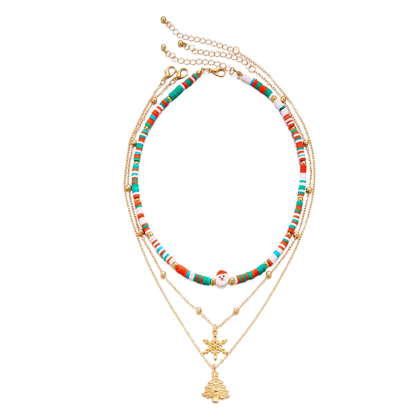 Durable Christmas Polymer Clay Beaded Style Necklaces