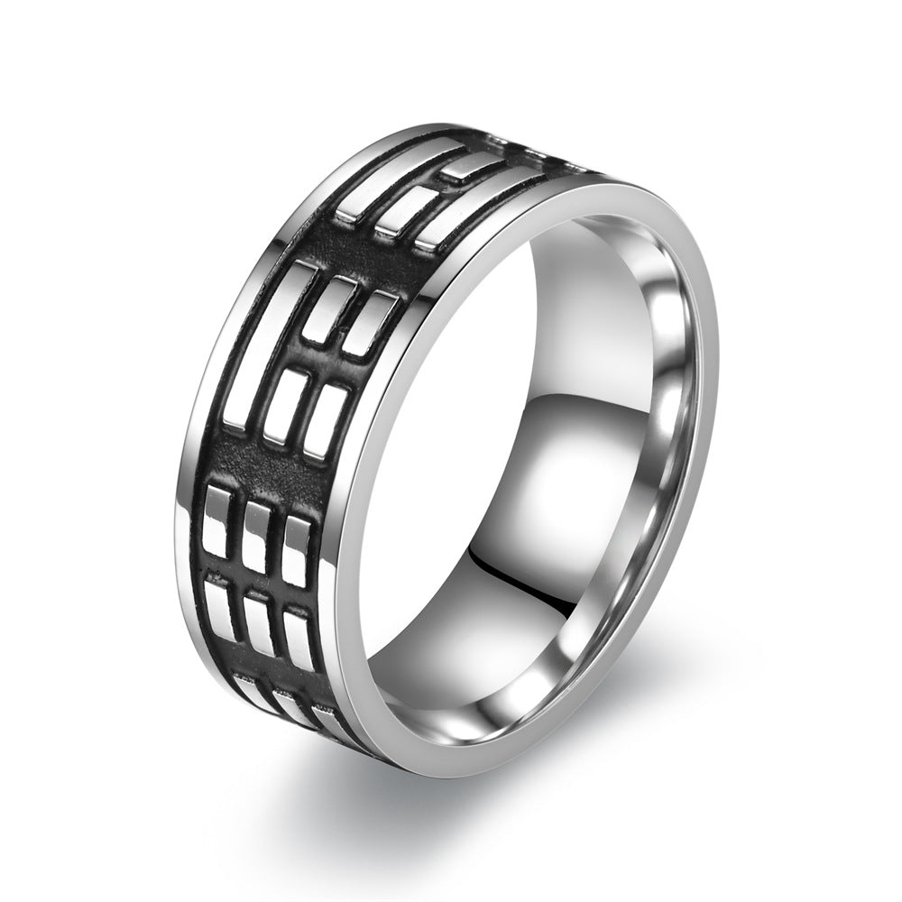 Men's Rotating Decompression Cross Titanium Steel Stainless Rings