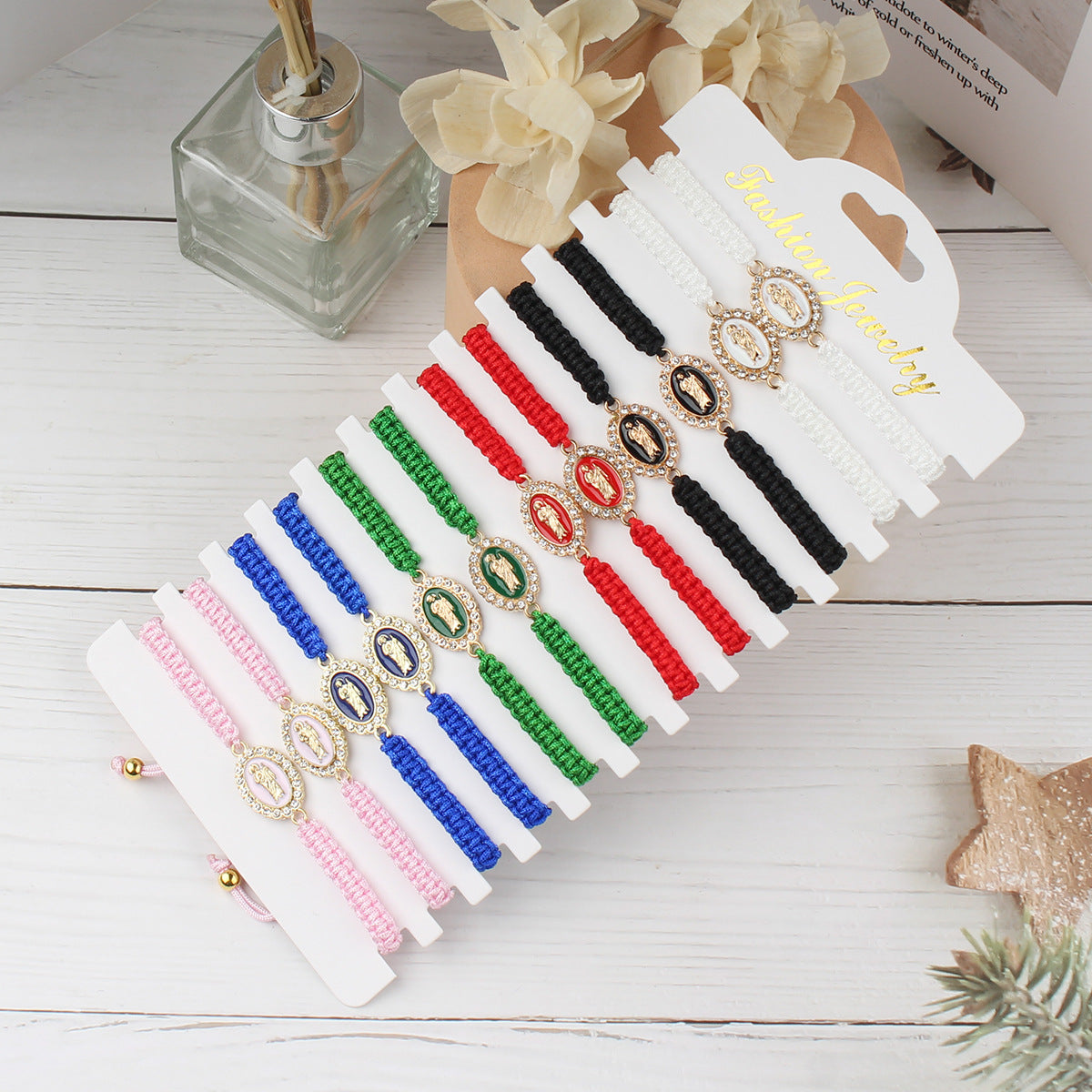 Personalized Virgin Mary Hand-woven Adjustable Card Bracelets