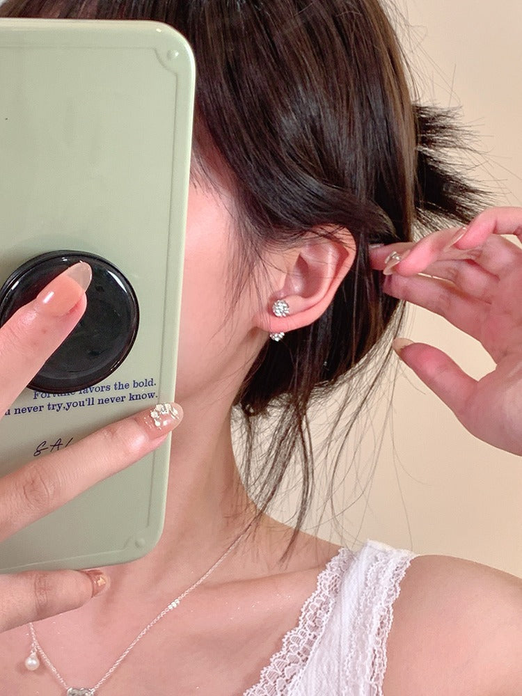 Women's Sleep Sterling Sier Auricular Needle Niche High Sense Zircon Earrings