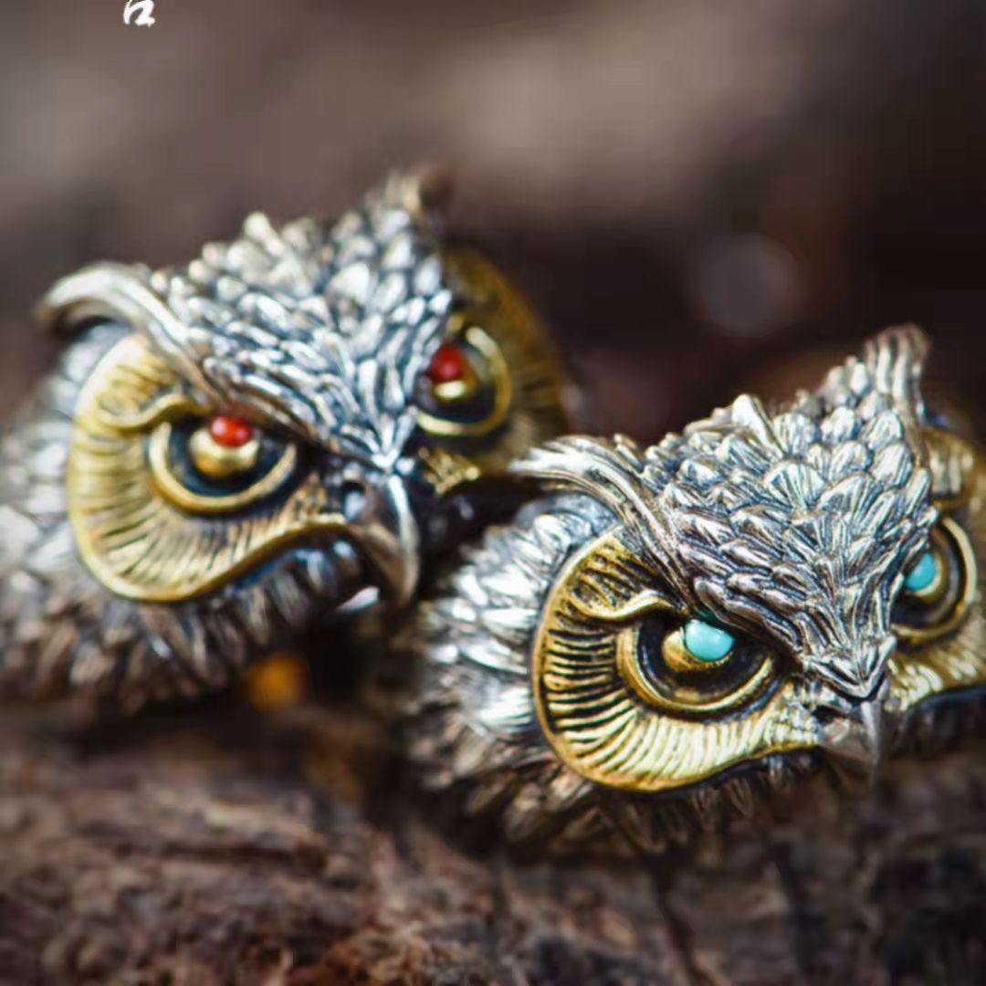 Retro Domineering Eagle Open Head Forefinger Rings