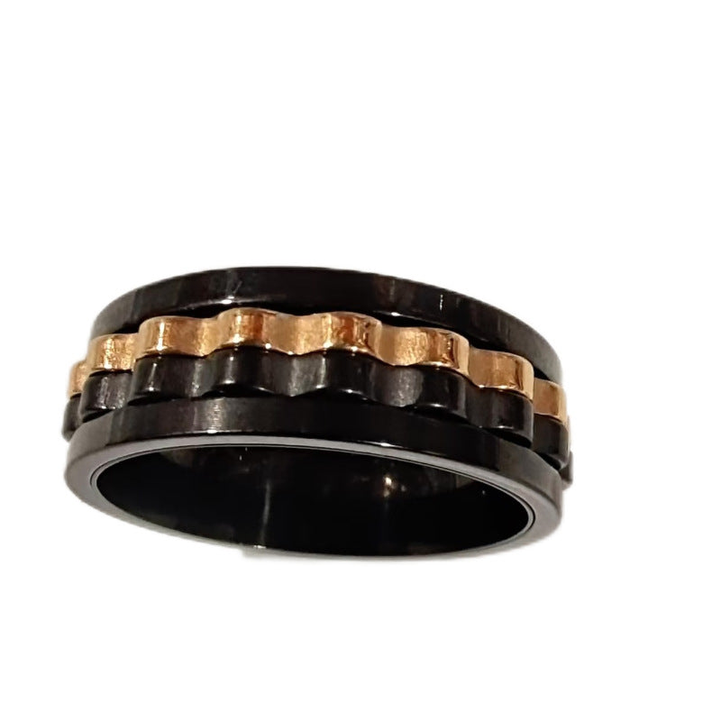 Women's & Men's Gear Batch Flower Stainless Steel Decompression Fashion Personality Rings
