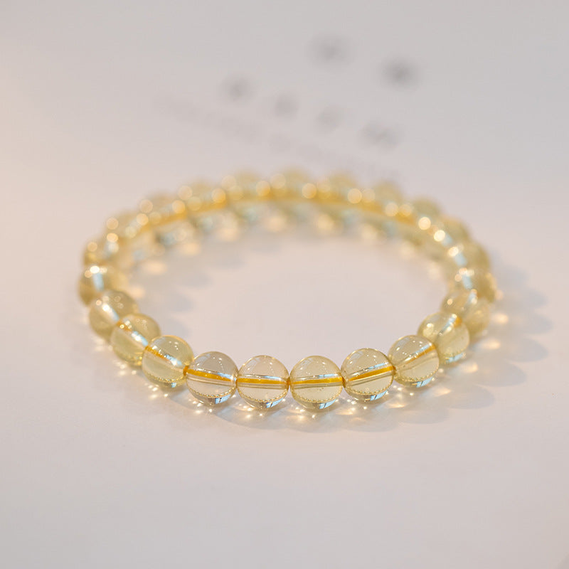 Natural Crystal Gold Rutilated Quartz Beaded Bracelets