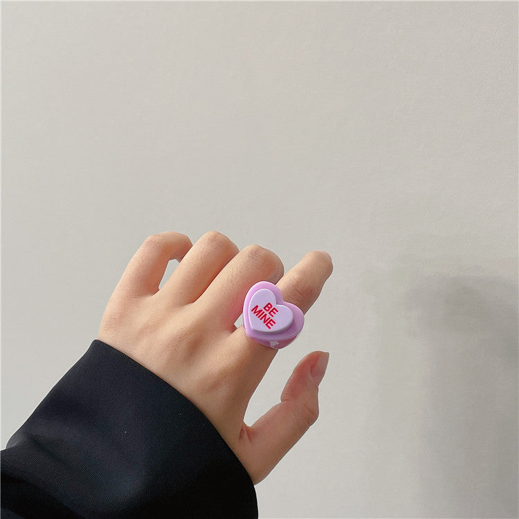 Door Color Acrylic Love Resin Letters Rings