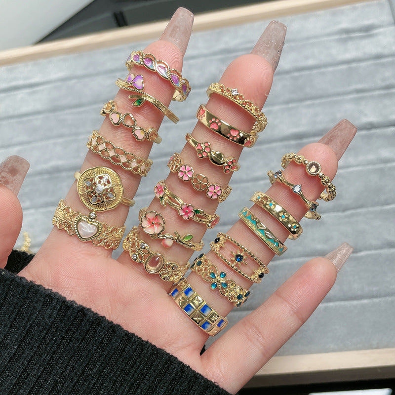 Flower Fashion Personalized Opening Adjustable Index Finger Rings