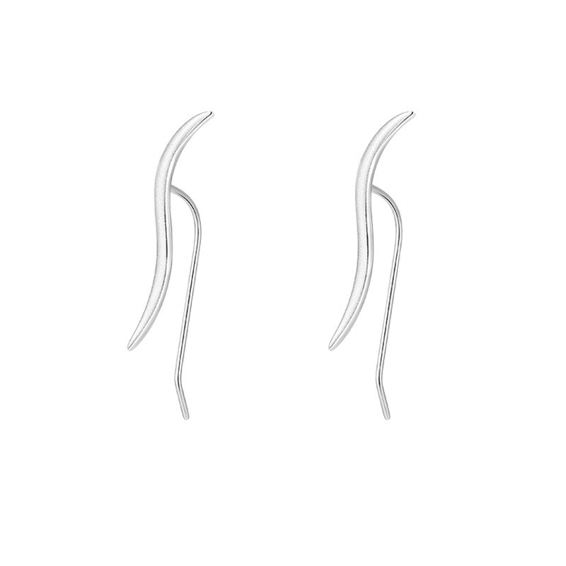 Women's Wave Ear Minority Simple Design Light Luxury High-grade Trendy Earrings