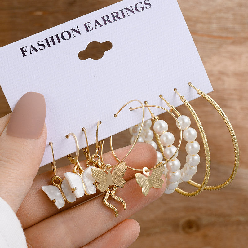 Women's Metal Geometry Shaped Ear French Set Earrings