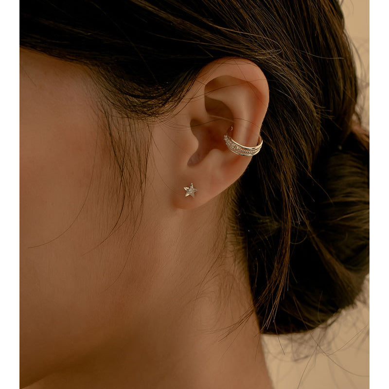 Minimalist Star Niche Design Ear Bone Pentagram Screw Earrings