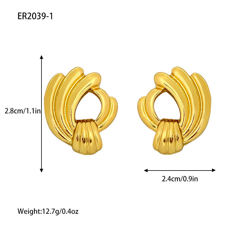 Luxury High-grade Simple Metal Alloy Niche Earrings