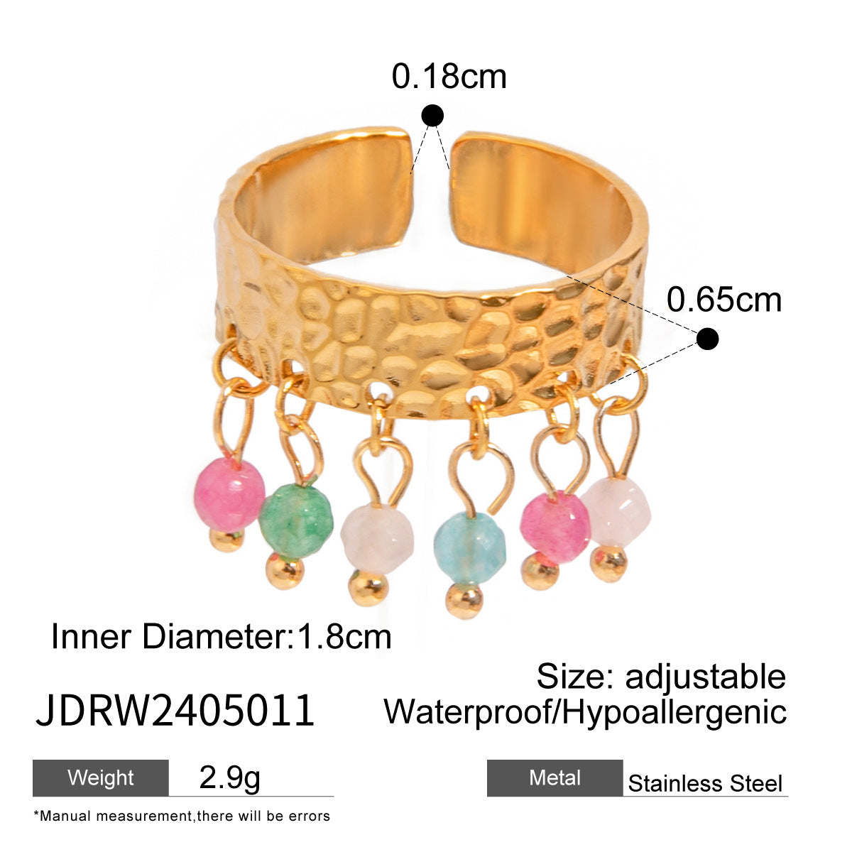 Stainless Steel Irregular Open Pearl Ornament Rings