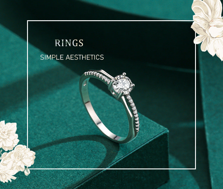 Women's Four Claw One Gram Artificial Diamond Rings