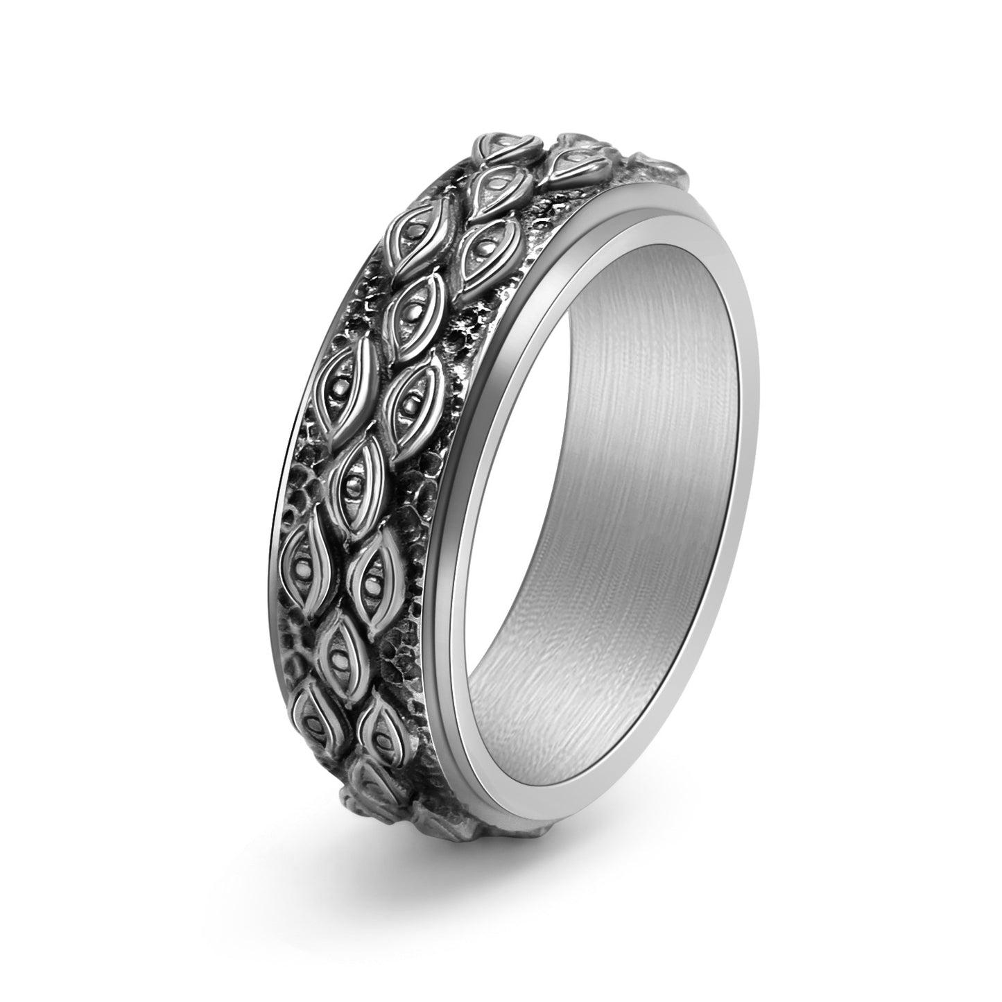 Men's Vintage God's Eye Rotatable Stainless Steel Rings