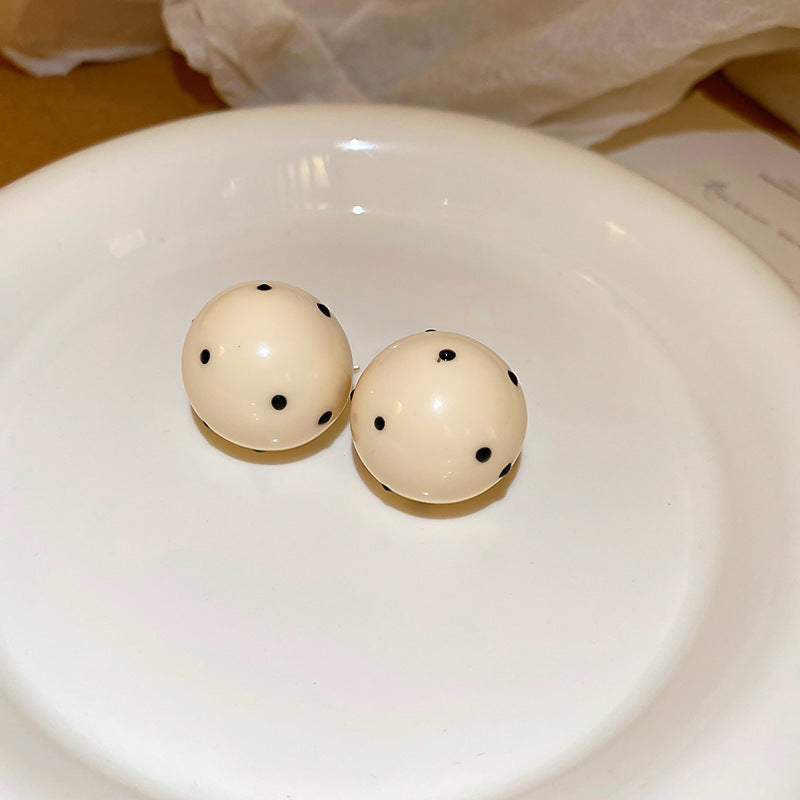 Style Polka Dot Ball Resin Fresh Earrings