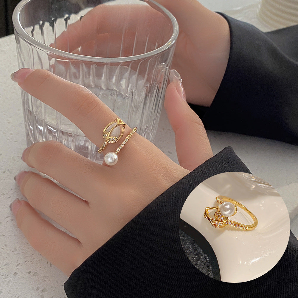 Style Simple Refined Zircon Female Niche Rings