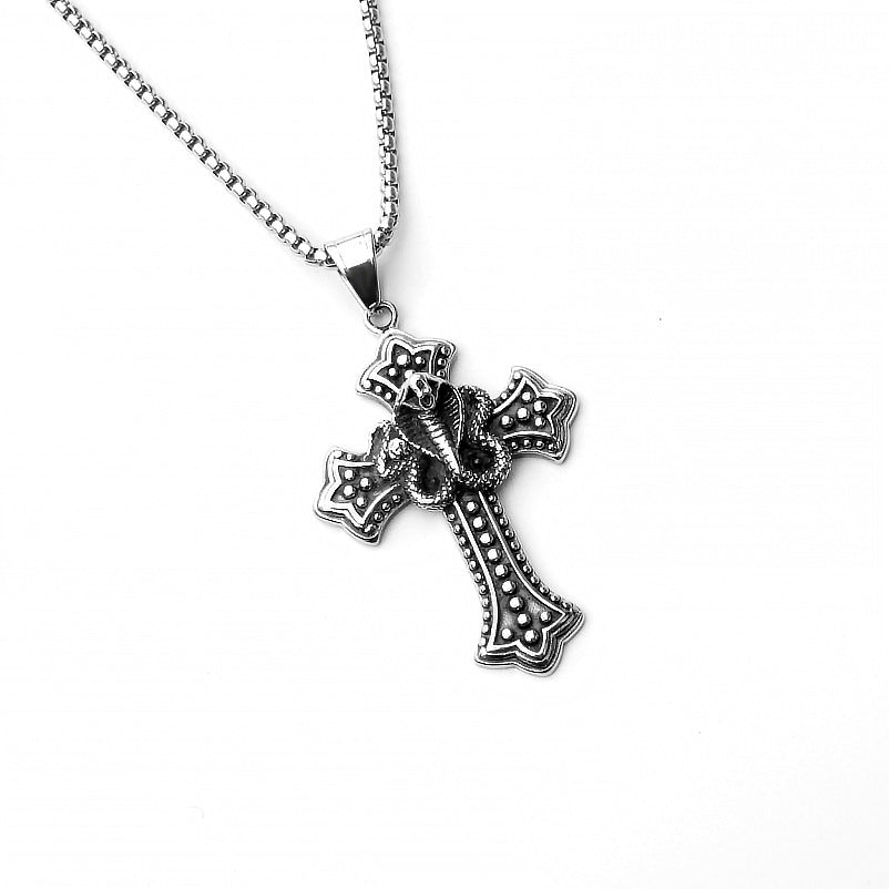 Men's Fashion Titanium Steel Double Snake Trendy Necklaces