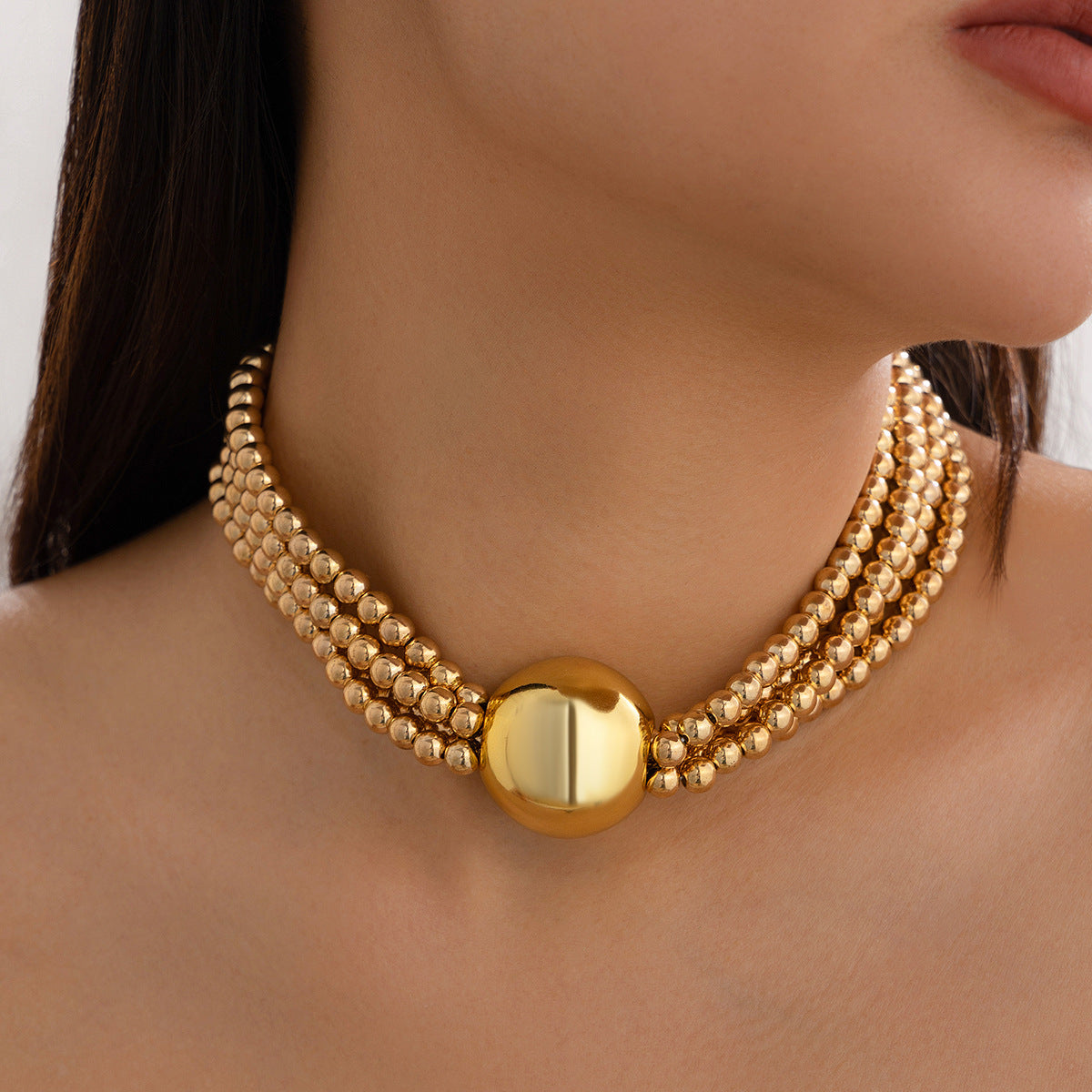 Women's Ornament Exaggerated Ball Clavicle Hip Hop Necklaces