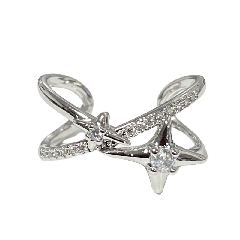 Personality Simple Asterism Stylish Opening Female Rings