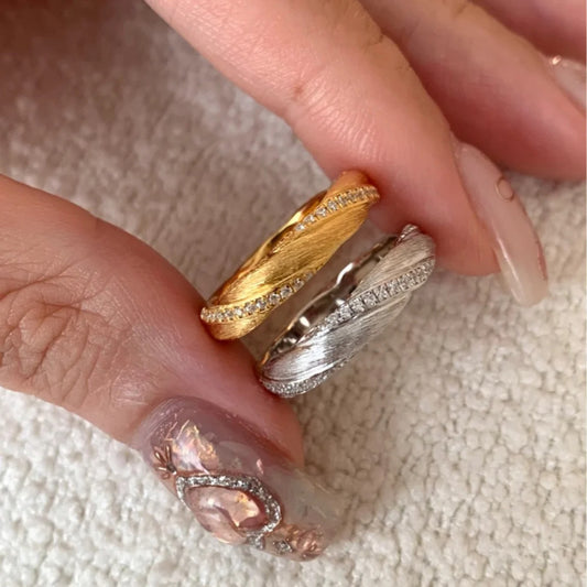 Style Brushed Rotating Twist Female Minority Fashion Rings