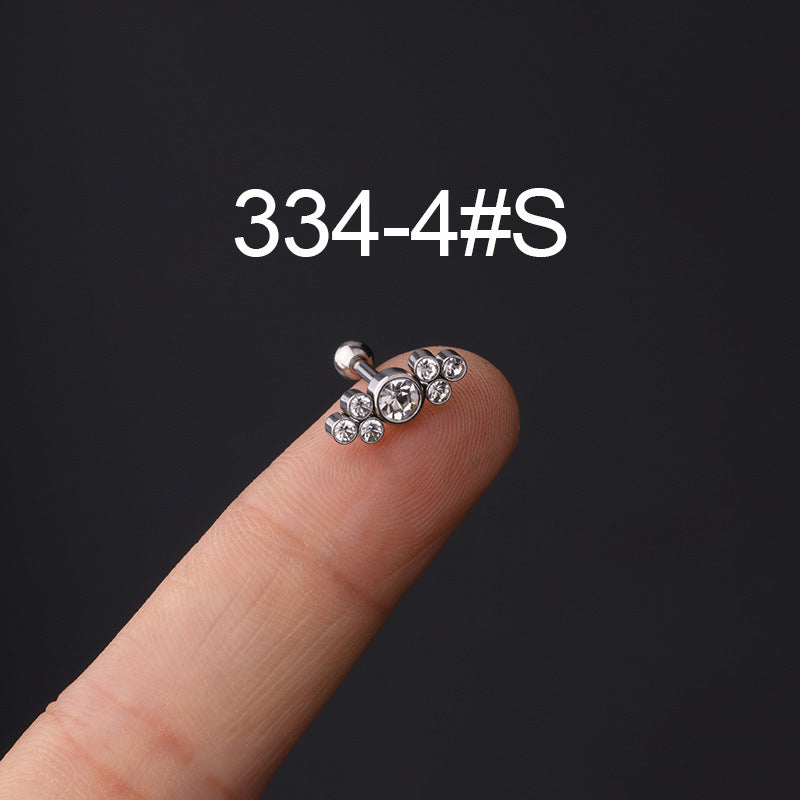 Stainless Steel Ear Bone Nail Popular Piercing Screw Twist Earrings