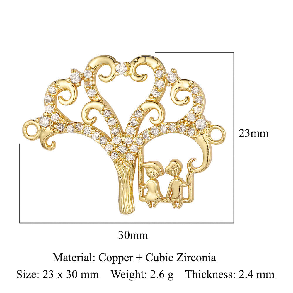 Copper Zircon Ornament Accessories Dripping Oil Pendants