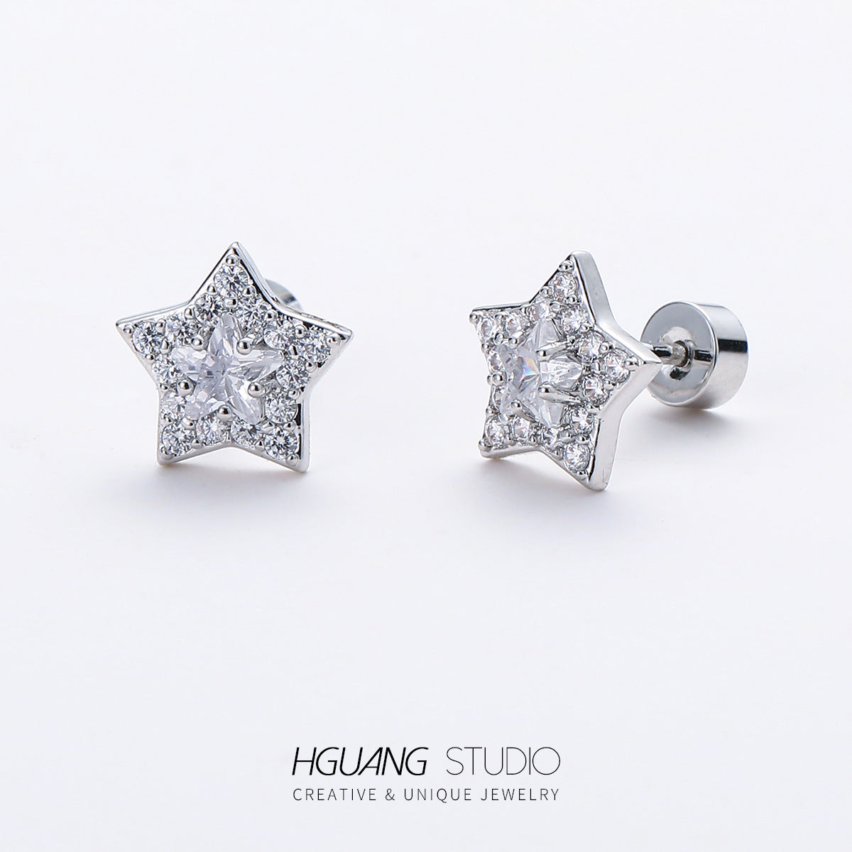 Titanium Steel Gold Ear Bone Piercing Earrings