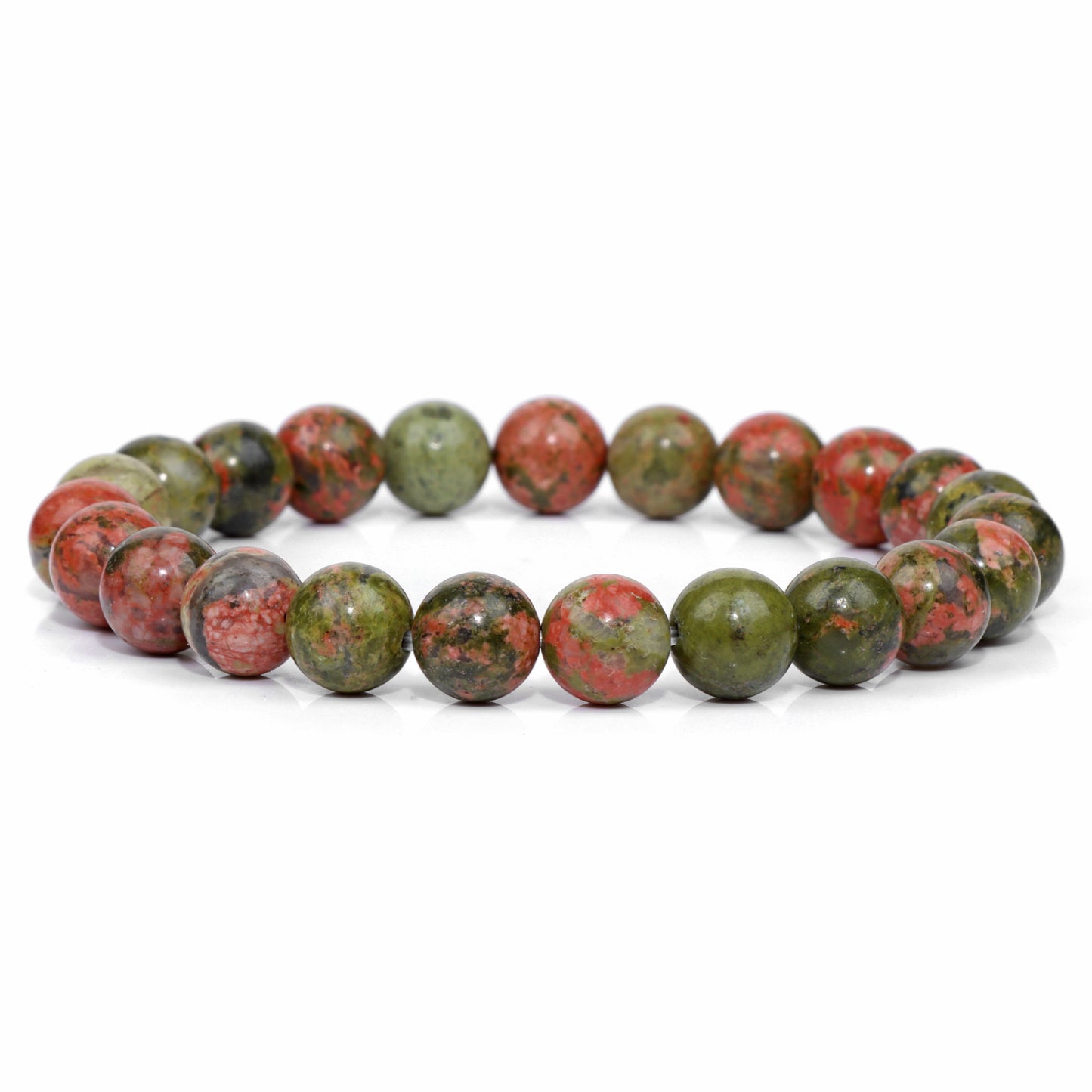 Men's Natural Stone Beads White Turquoise Elastic Bracelets
