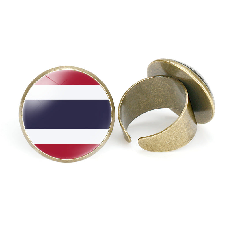 Asian Flags Vintage Open Bahrain Turkey Rings