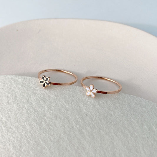 Women's Small Personalized Exquisite Titanium Steel Color Rings
