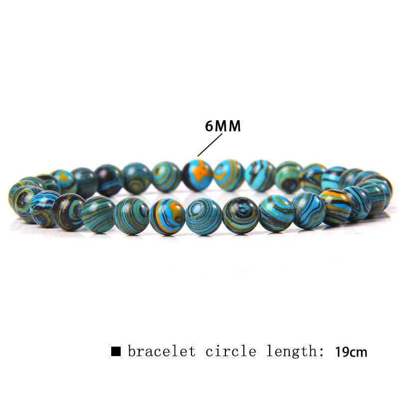 Women's & Men's Single Circle Beaded Natural Agate Stone Bracelets