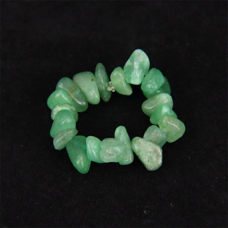 Personality Handmade Wear Natural Gravel Elastic Rings