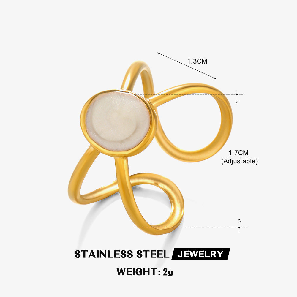 Women's Dribble Sst Personalized Hip Hop Line Cross Rings