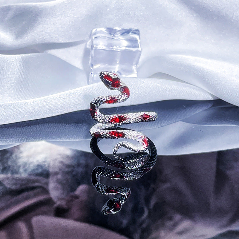 Texture Snake-shaped Drip Glazed Open Female Rings