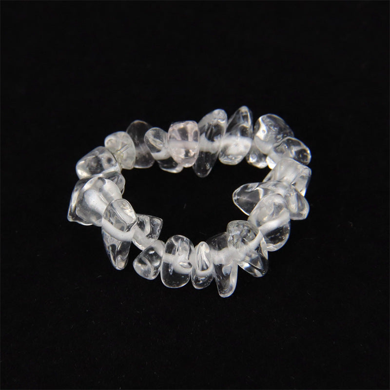 Personality Handmade Wear Natural Gravel Elastic Rings