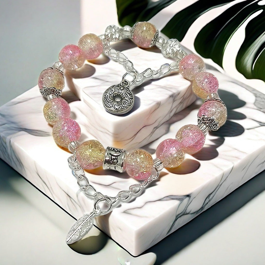 Jade Broken Glaze Feather Female Temperament Bracelets