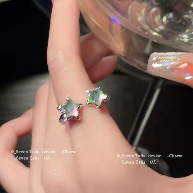 Luxury Minority Pentagram Female Design Sense Niche Rings