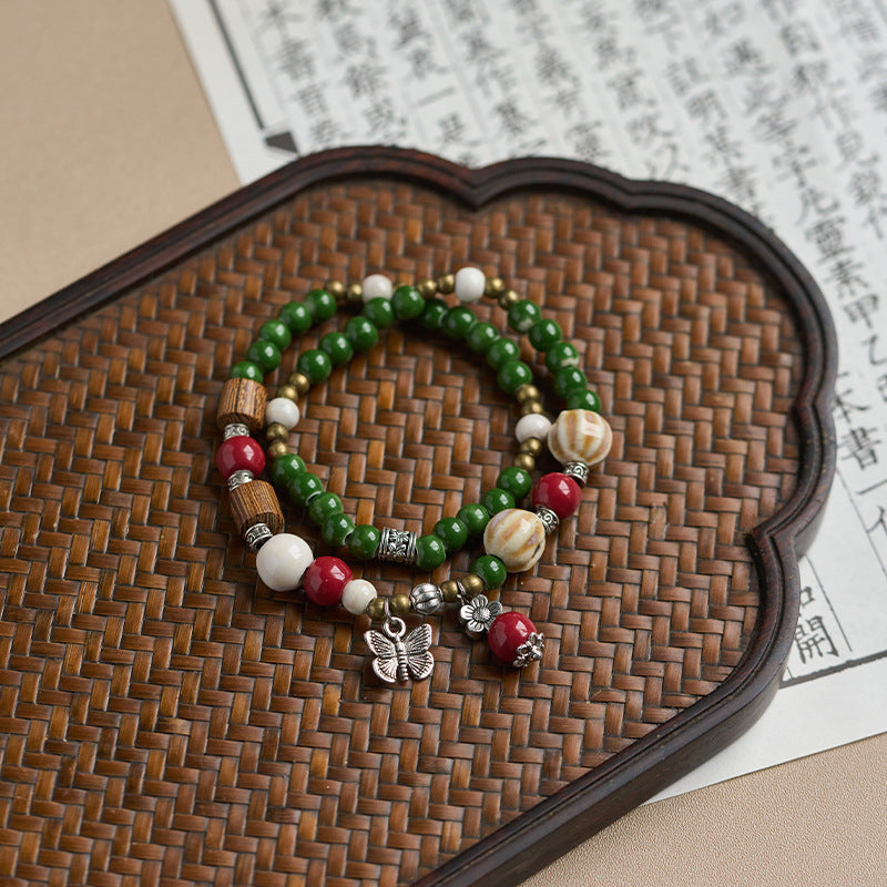 Women's Ceramic Ornament High-grade Hand-woven Chinese Bracelets